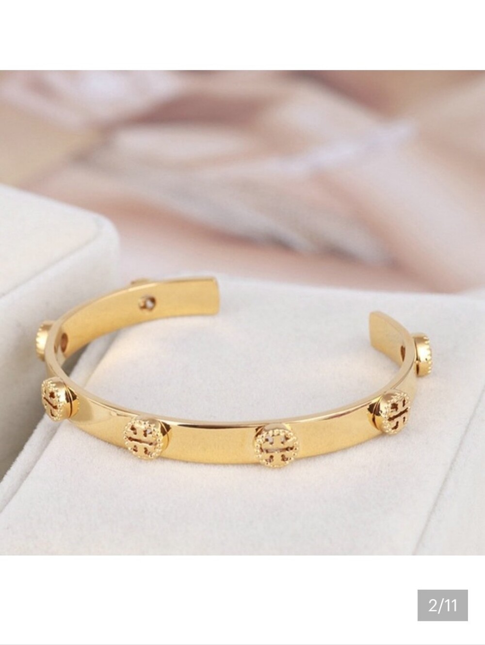 Tory Burch Gold Logo Cuff Bracelet